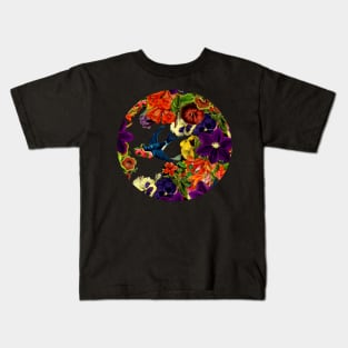 Vintage Swallow Floral Kids T-Shirt